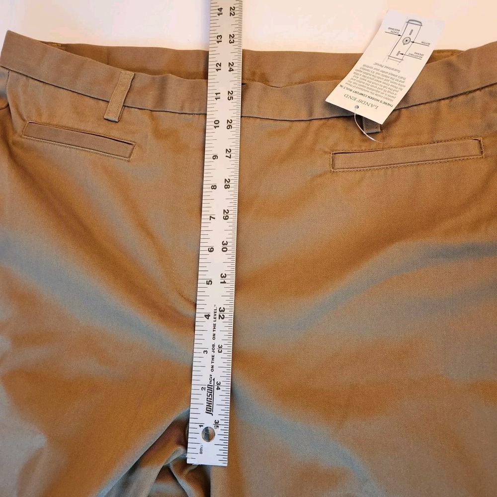 NWT Lands' End Twill Chino Khaki Pants Womens Fit 3 Size 12 Tan Straight Leg New - Picture 9 of 16